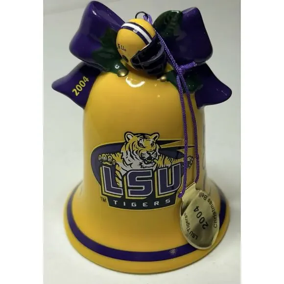 Danbury Mint 2004 LSU Christmas Bell Ornament With Original Box Vintage - Picture 4 of 13